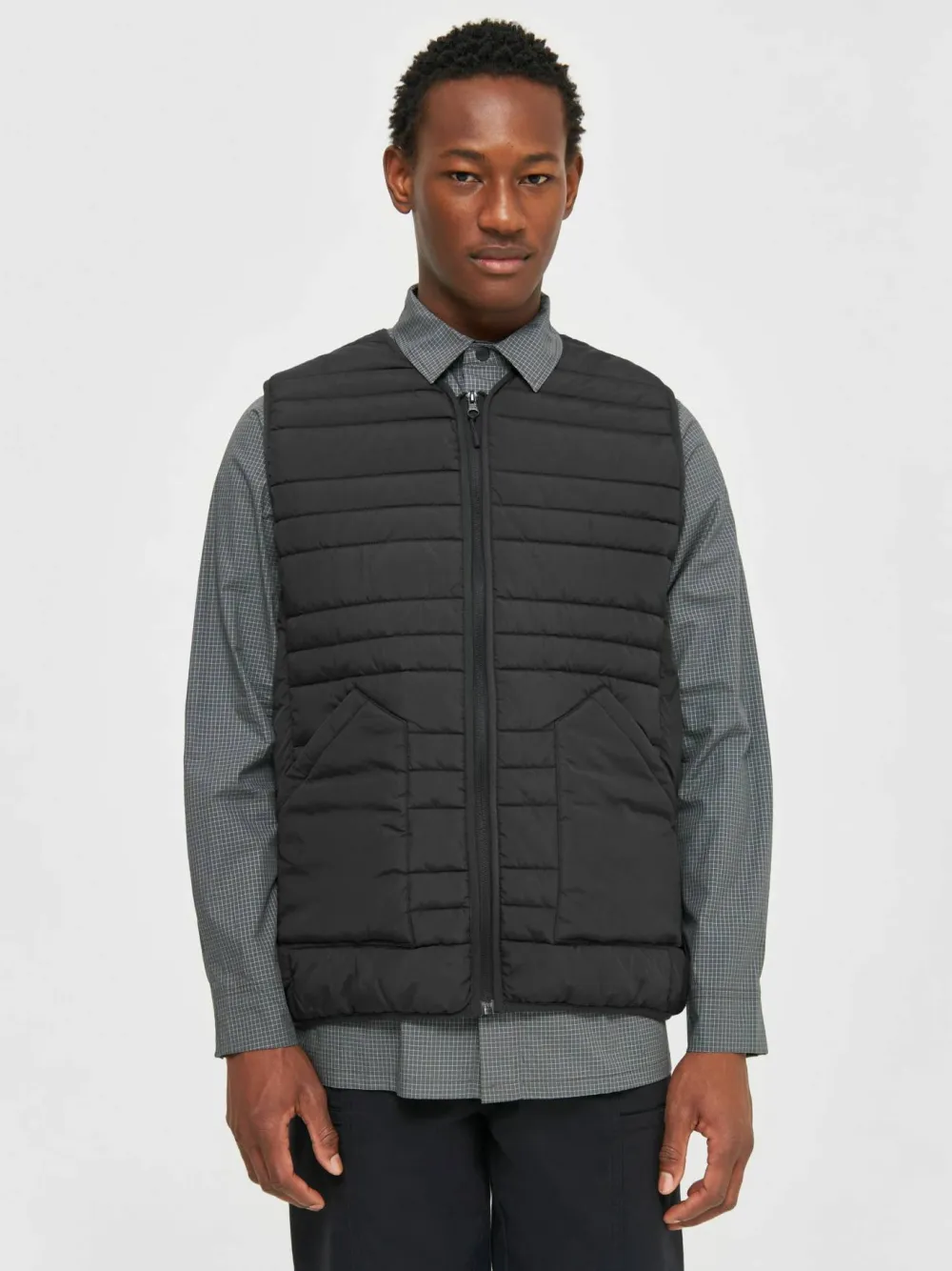 New Knowledge Cotton Apparel Men's Go Anywear™ Quilted Padded Zip Vest Black Jet