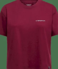 Outlet La Sportiva Women's Trilogy Crop T-Shirt Redwood/Limestone