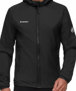 New Mammut Men's Rime Air In Hybrid Hooded Jacket Black