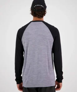 Online Mons Royale Men's Icon Merino Raglan Long Sleeve Grey Heather/Black