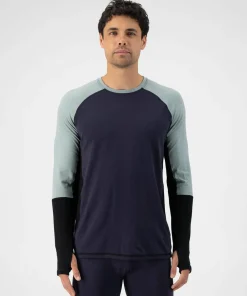 Outlet Mons Royale Men's Olympus Long Sleeve Dew/9 Iron/Black