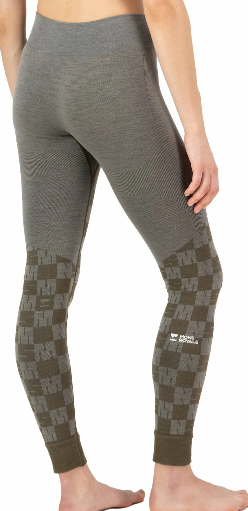 Outlet Mons Royale Women's Ascender Merino Seamless Legging Dried Sage/Dark Olive