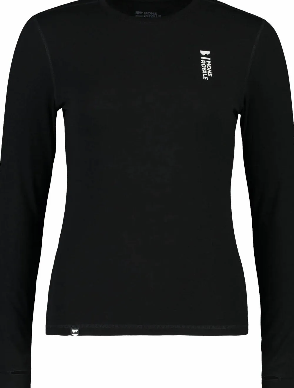New Mons Royale Women's Cascade Merino Base Layer Long Sleeve Black