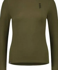 New Mons Royale Women's Cascade Merino Base Layer Long Sleeve Dark Olive