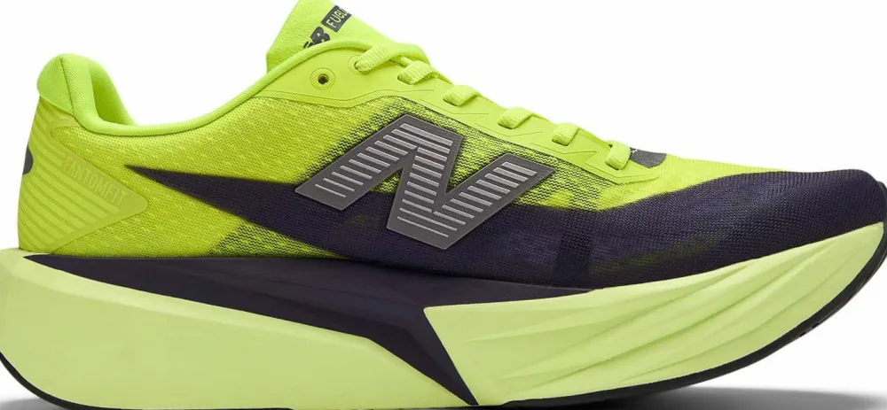 Outlet New Balance Men's FuelCell Rebel V5 Alkaline Green / Boysenberry / Dark Silver Metallic