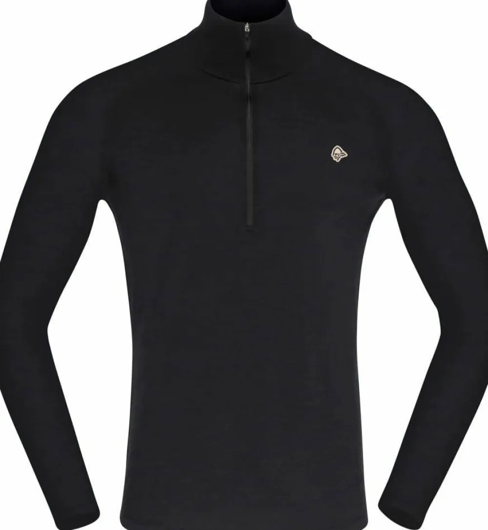 Best Norrøna Men's Femund PureUll Zip Neck Caviar Black