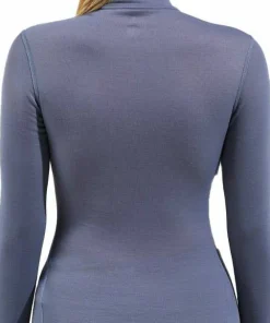 Hot Odlo Women's Active Warm Eco Half-Zip Turtleneck Base Layer Top Folkstone Gray