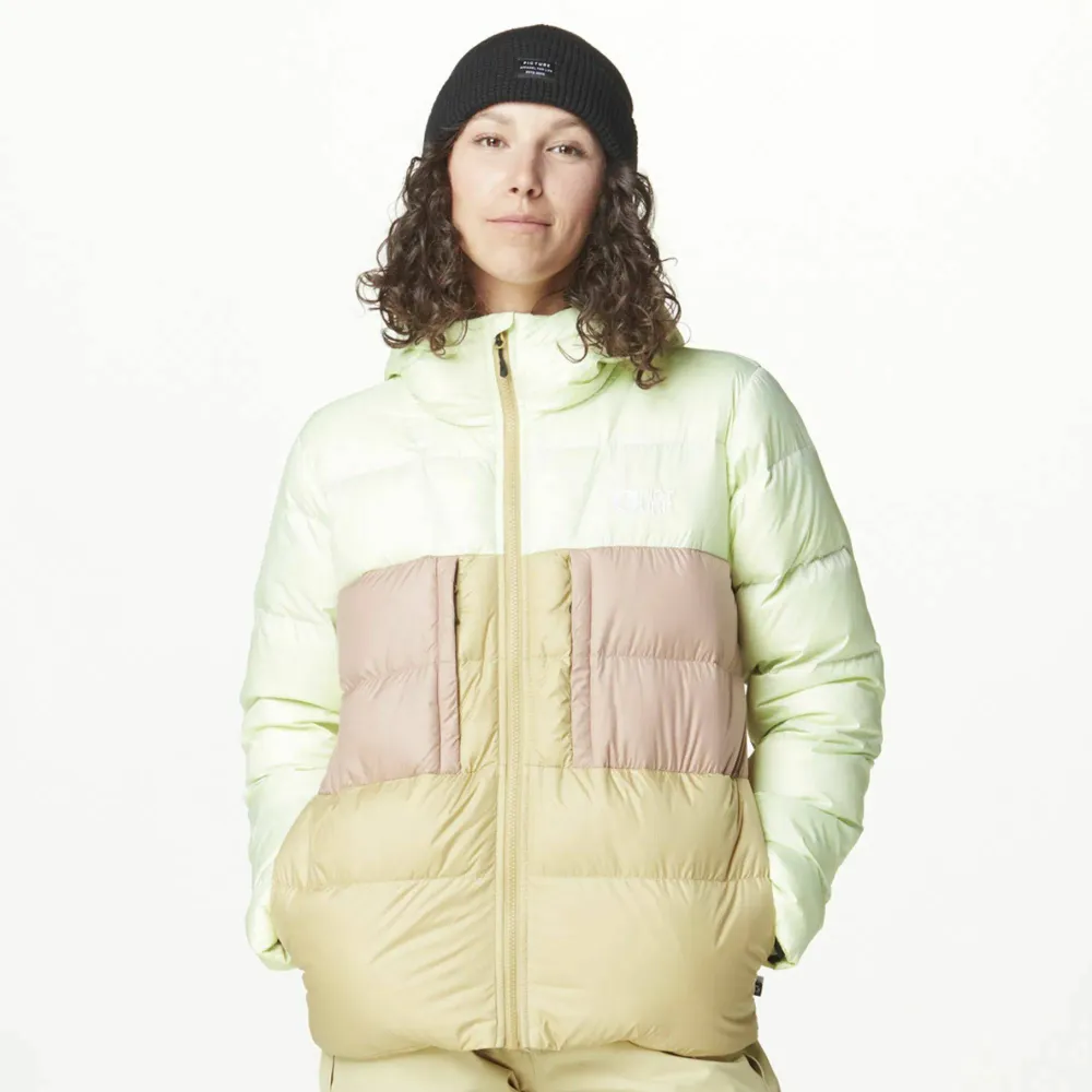 Outlet Picture Organic Clothing Hi Puff Down Women's Jacket Lime Cream Hemp Roebuck