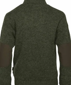 Clearance Pinewood Kids' Hurricane Sweater Dark Green Melange D.Green Mel