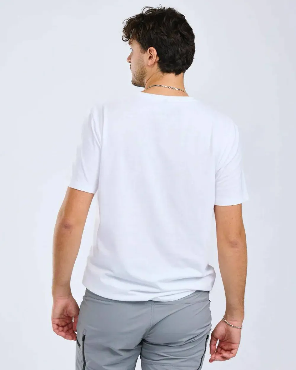 Sale Pinewood Men's Finnveden Recycled Outdoor T-Shirt White Melange Adventure