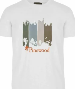 Sale Pinewood Men's Finnveden Recycled Outdoor T-Shirt White Melange Adventure