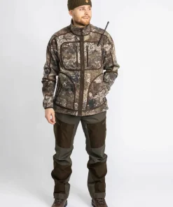 Outlet Pinewood Men's Furudal Reversible Camou Fleece Jacket Hunting Brown/Strata