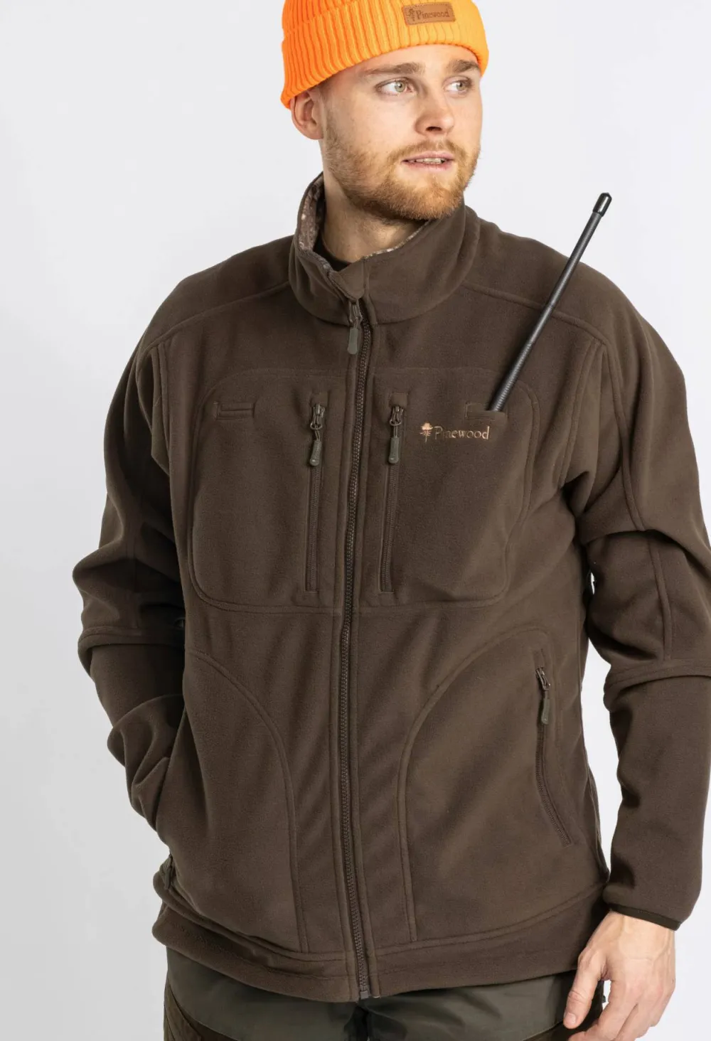 Outlet Pinewood Men's Furudal Reversible Camou Fleece Jacket Hunting Brown/Strata