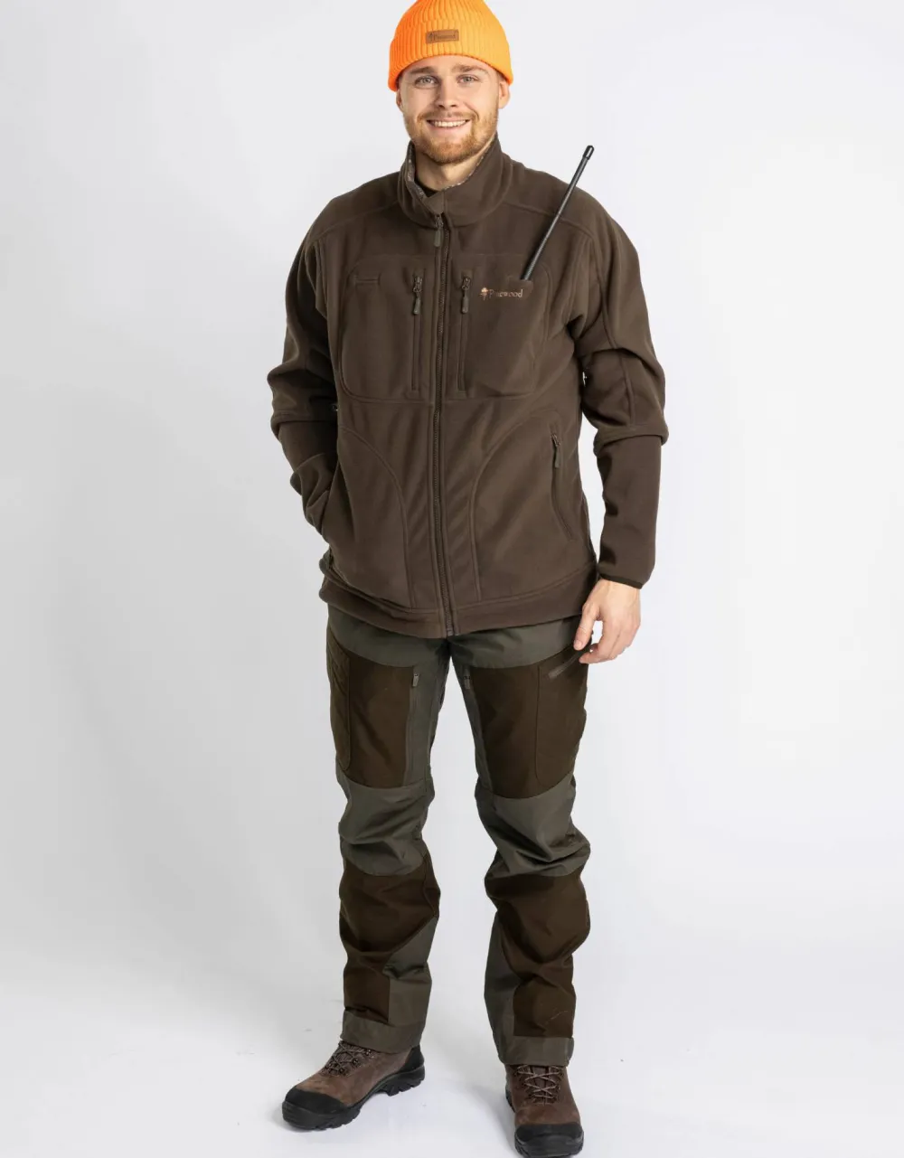 Outlet Pinewood Men's Furudal Reversible Camou Fleece Jacket Hunting Brown/Strata