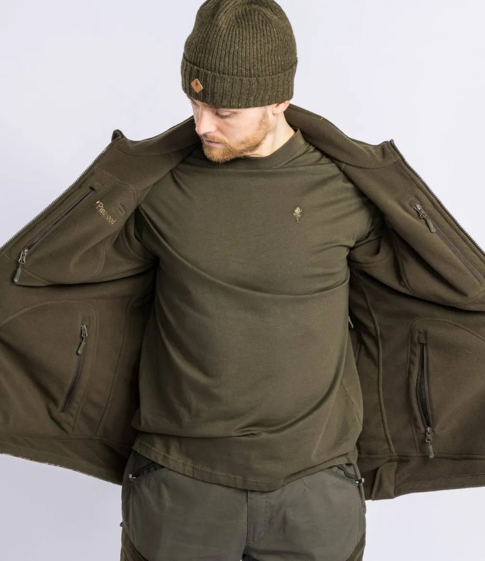 Outlet Pinewood Men's Furudal Reversible Camou Fleece Jacket Hunting Brown/Strata