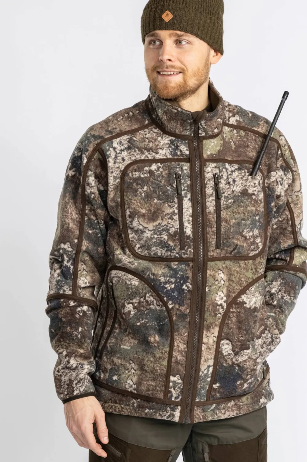 Outlet Pinewood Men's Furudal Reversible Camou Fleece Jacket Hunting Brown/Strata