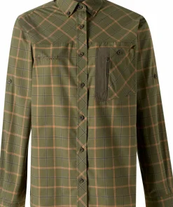Clearance Pinewood Women's Wolf Shirt Green/Terracotta