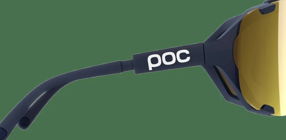 Outlet POC Devour Mid Bike Sunglasses Apatite Navy/Clarity Road/Partly Sunny Gold