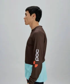 Clearance POC Men's Motion Air Long Sleeve MTB Jersey Bronzite Brown/Lazurite Blue