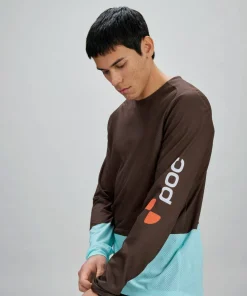 Clearance POC Men's Motion Air Long Sleeve MTB Jersey Bronzite Brown/Lazurite Blue