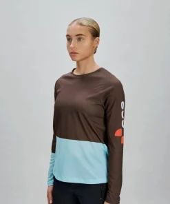 Sale POC Women's Motion Air Long Sleeve MTB Jersey Bronzite Brown/Lazurite Blue
