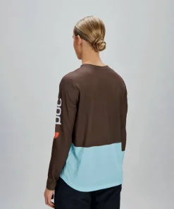 Sale POC Women's Motion Air Long Sleeve MTB Jersey Bronzite Brown/Lazurite Blue