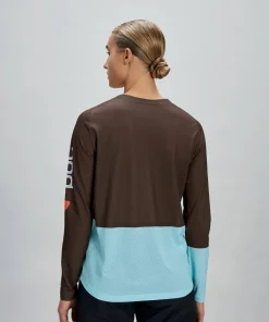 Sale POC Women's Motion Air Long Sleeve MTB Jersey Bronzite Brown/Lazurite Blue