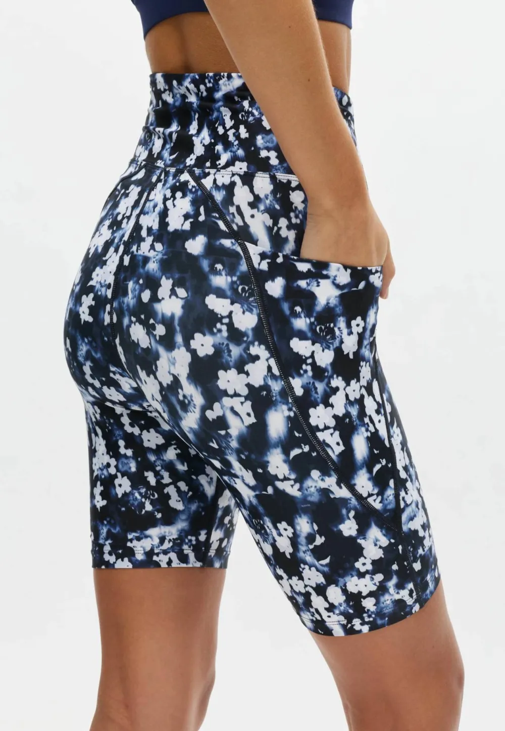New Röhnisch Women's Flattering Printed Bike Tights Indigo Bloom