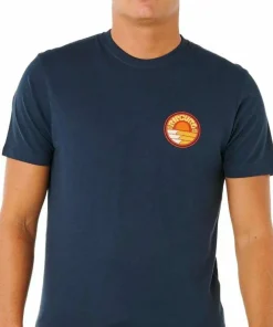 Rip Curl Men's Pacific Rinse Stacked Tee Dark Navy