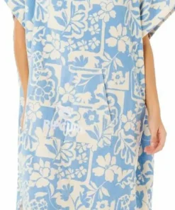 Hot Rip Curl Women's Mixed Hooded Poncho Blissful Blue