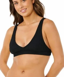 Discount Rip Curl Women's Vibe Surf Multi Fit V Neck Bikini Top Black