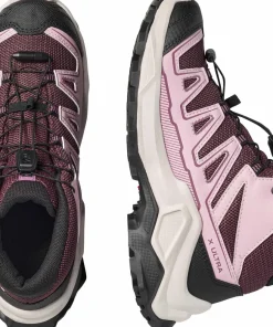 Discount Salomon Junior's X Ultra Mid GORE-TEX Huckleberry/Dawn Pink/Concord Grape