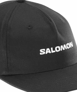 Hot Salomon Logo Flat Cap Deep Black