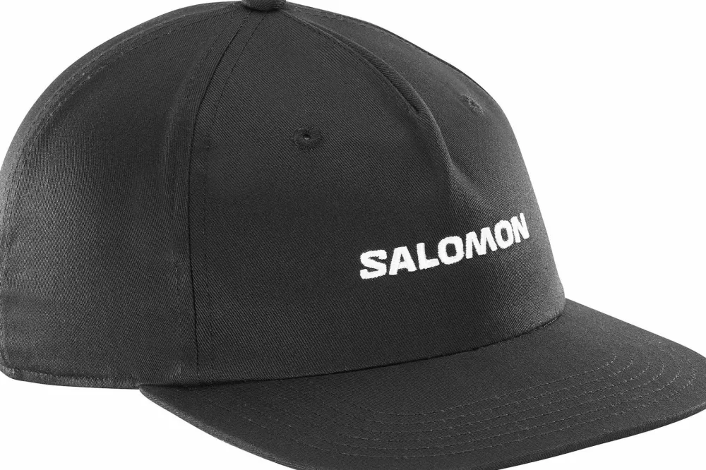 Hot Salomon Logo Flat Cap Deep Black