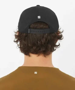 Hot Salomon Logo Flat Cap Deep Black