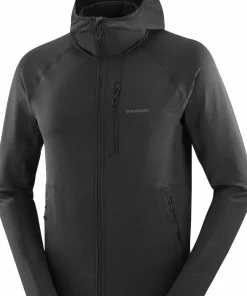 Sale Salomon Men's Essential Lightwarm Hoodie Deep Black Deep Black/