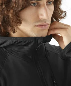 Sale Salomon Men's Essential Lightwarm Hoodie Deep Black Deep Black/