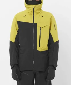 Best Salomon Men's Moon Patrol GORE-TEX Evo Jacket Cress Green / Deep Black