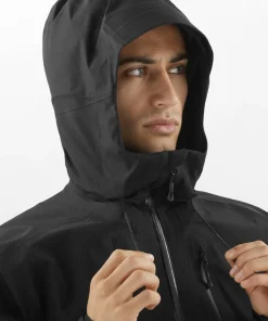 Discount Salomon Men's Outline 3L GORE-TEX Jacket Deep Black Deep Black/