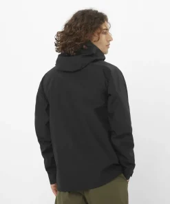 Discount Salomon Men's Outline 3L GORE-TEX Jacket Deep Black Deep Black/
