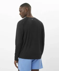 Salomon Men's Shkout Core Long Sleeve Tee Deep Black Deep Black/