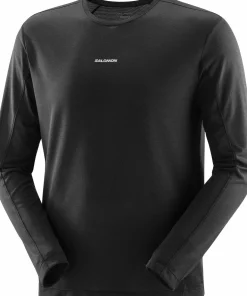 Salomon Men's Shkout Core Long Sleeve Tee Deep Black Deep Black/