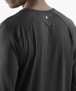 Salomon Men's Shkout Core Long Sleeve Tee Deep Black Deep Black/