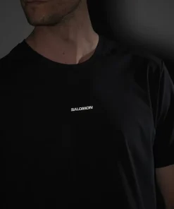 Hot Salomon Men's Trackline Short Sleeve Tee Deep Black Deep Black/