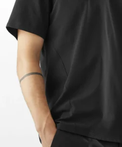 Hot Salomon Men's Trackline Short Sleeve Tee Deep Black Deep Black/