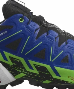 Best Salomon Unisex Spikecross 6 GORE-TEX Black/Surf The Web/Green Gecko