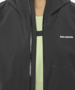 New Salomon Women's Bonatti Waterproof Jackets Deep Black Deep Black/