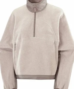 Discount Salomon Women's Chroma Fleece Crop Half Zip Etherea / Iron