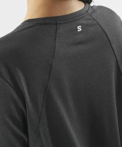 Clearance Salomon Women's Shkout Core Short Sleeve Tee Deep Black Deep Black/