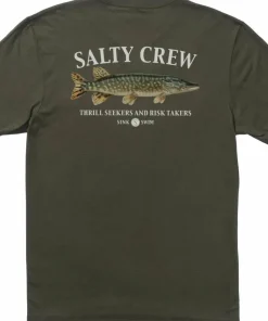 Best Salty Crew Men's Euro Pike Premium S/S Tee Dusty Olive